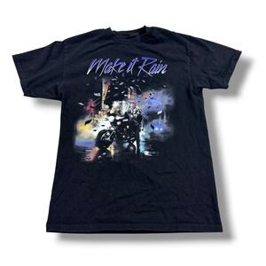 DGK Shirt Men's Medium Black Make It Rain Prince Y2K Biker‎ Graphic